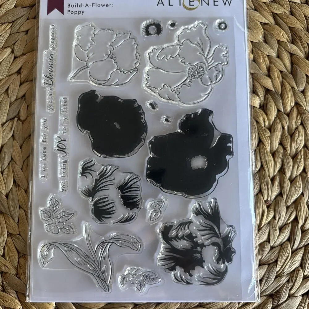 Altenew Build A Flower poppy Set Includes Stamps & Layering Guide